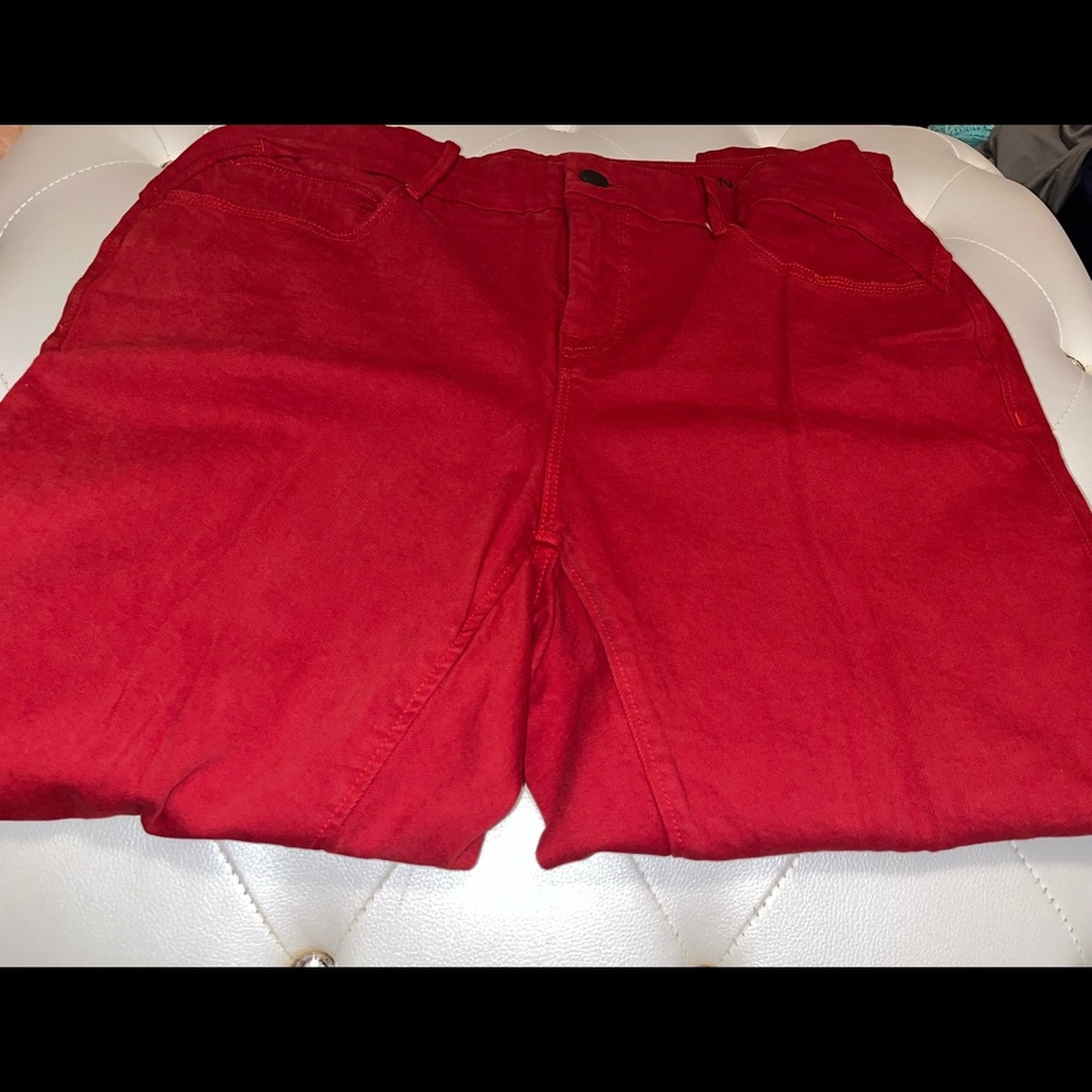 YSJ Queen Collection Red Ankle Skinny Jeans Plus Size 16W - Picture 5 of 11